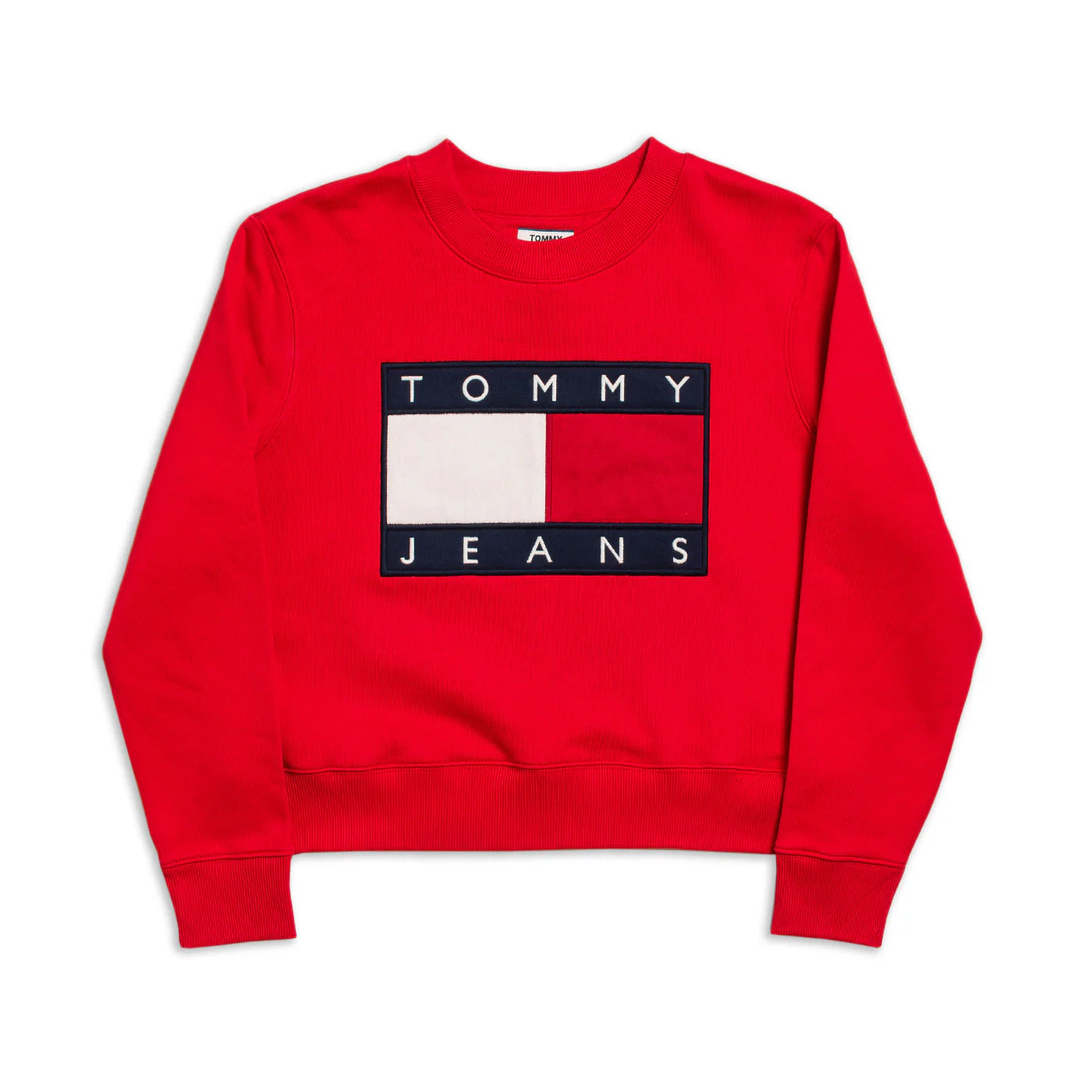 Tommy Jeans Flag Cropped Sweatshirt Racing Red