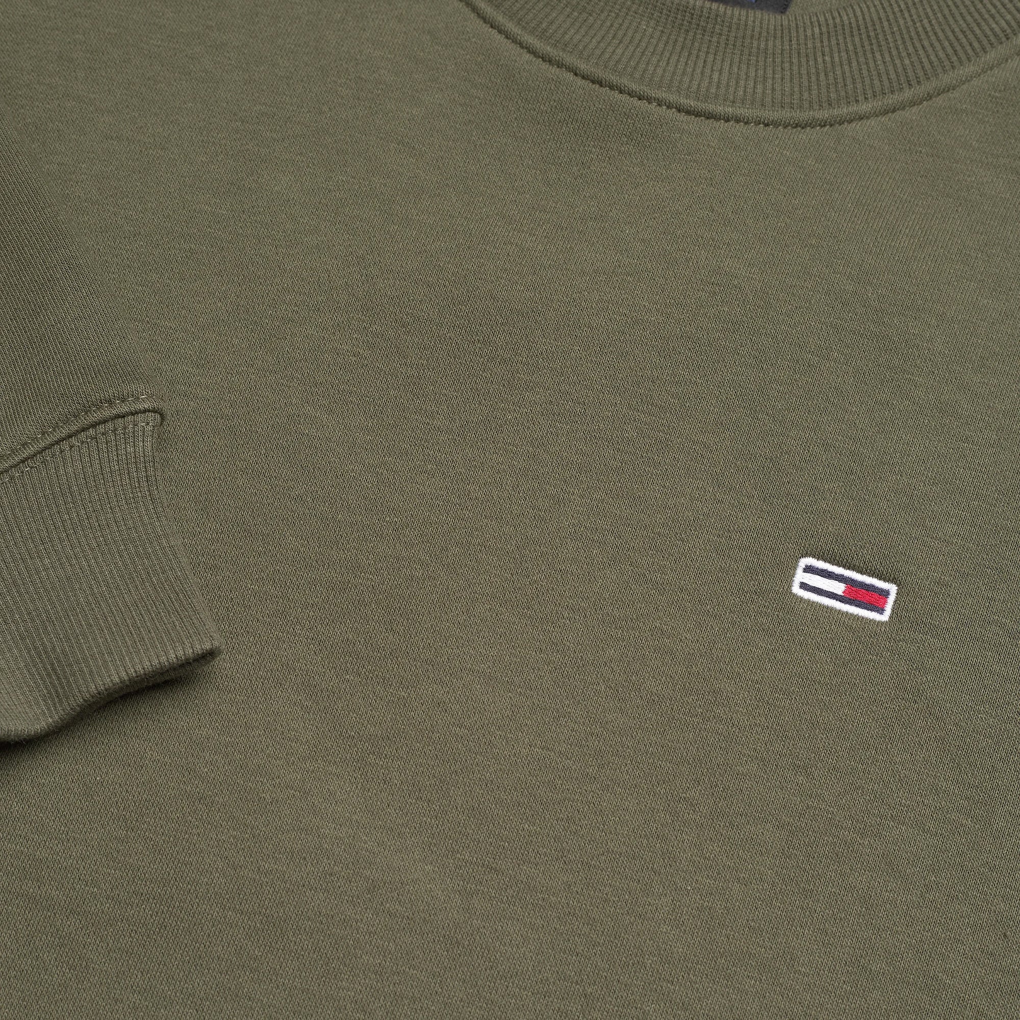 Tommy Jeans Reg S Flag Crew Fatigue Green - Image 3
