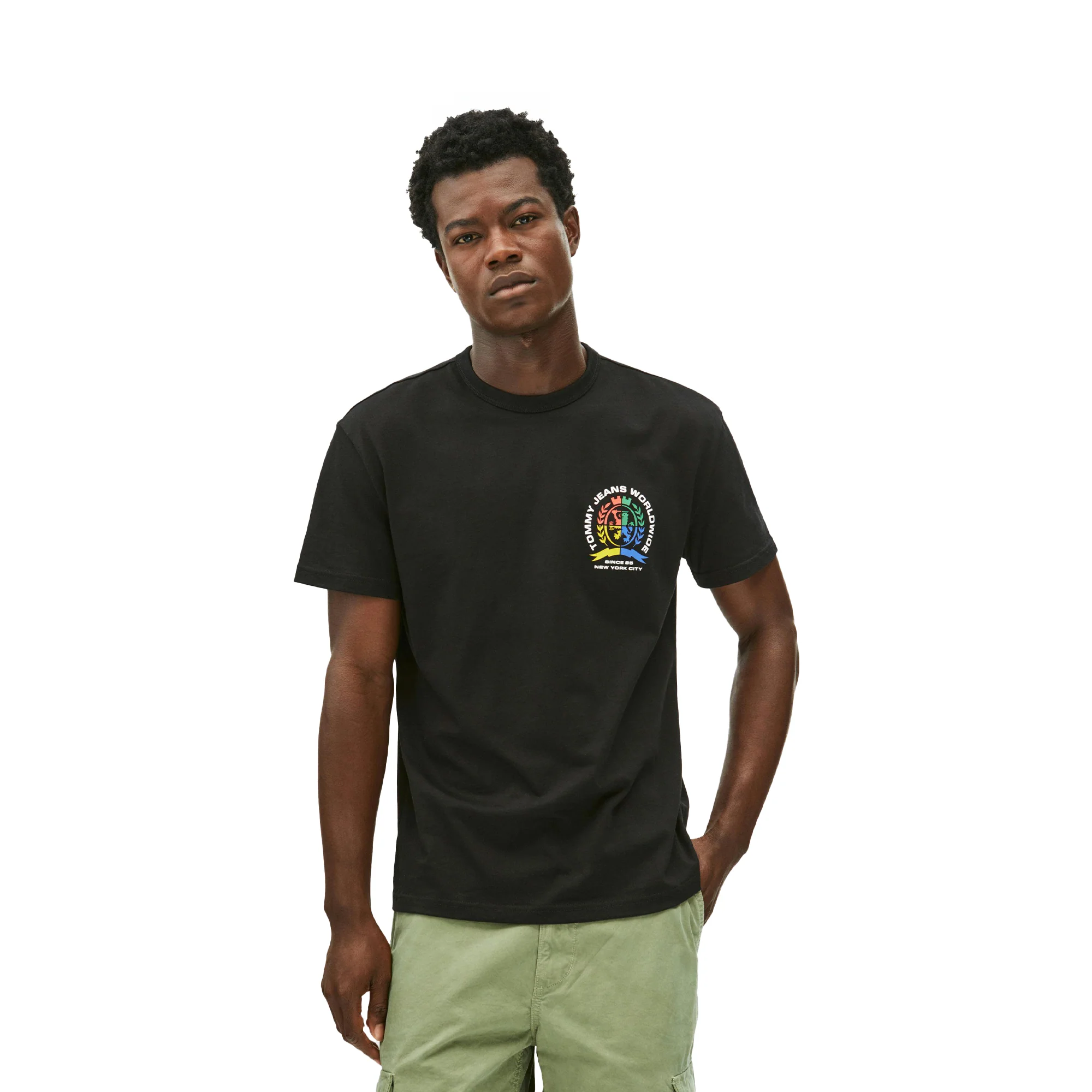 Tommy Jeans Regular 4 Color Crest Tee Black