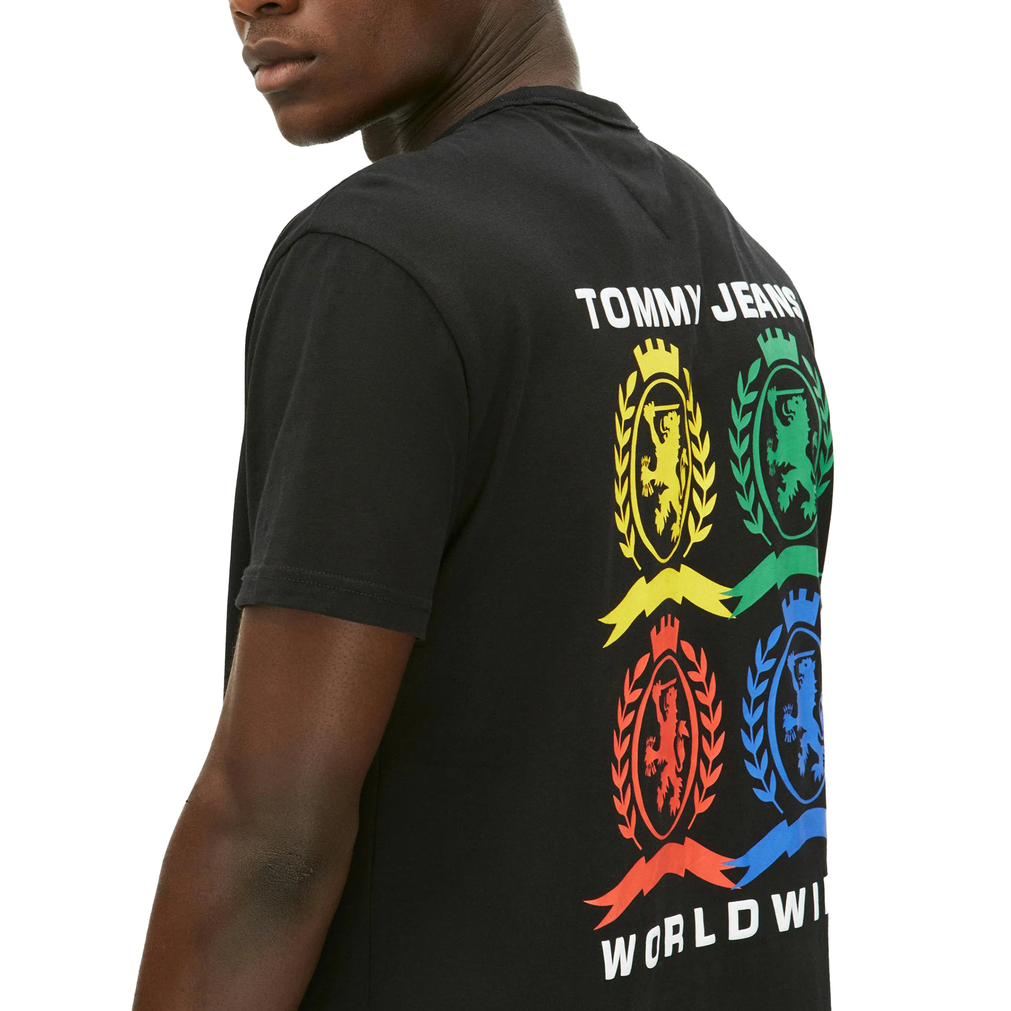 Tommy Jeans Regular 4 Color Crest Tee Black - Image 2