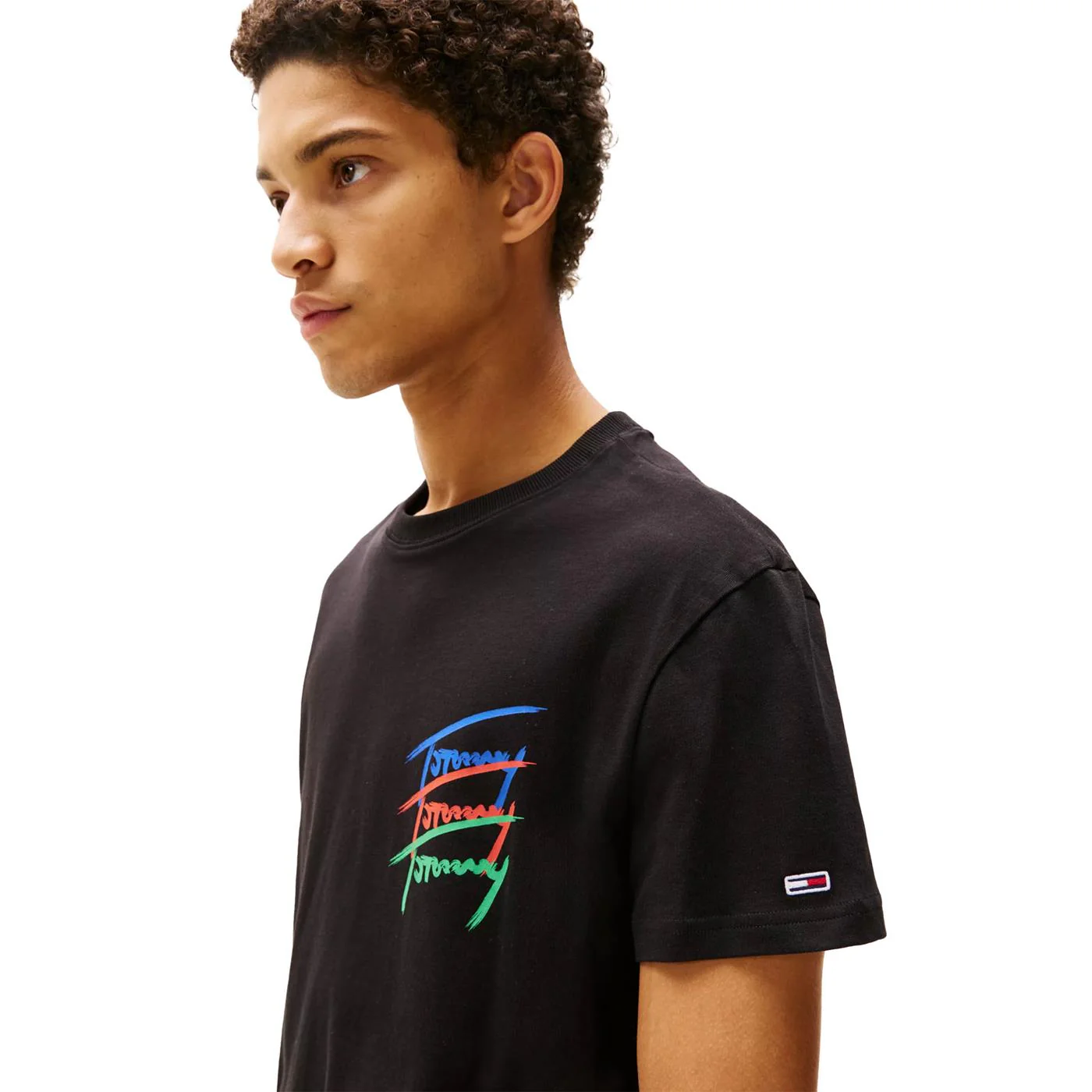 Tommy Jeans Regular Twisted Signature Tee Black - Image 3