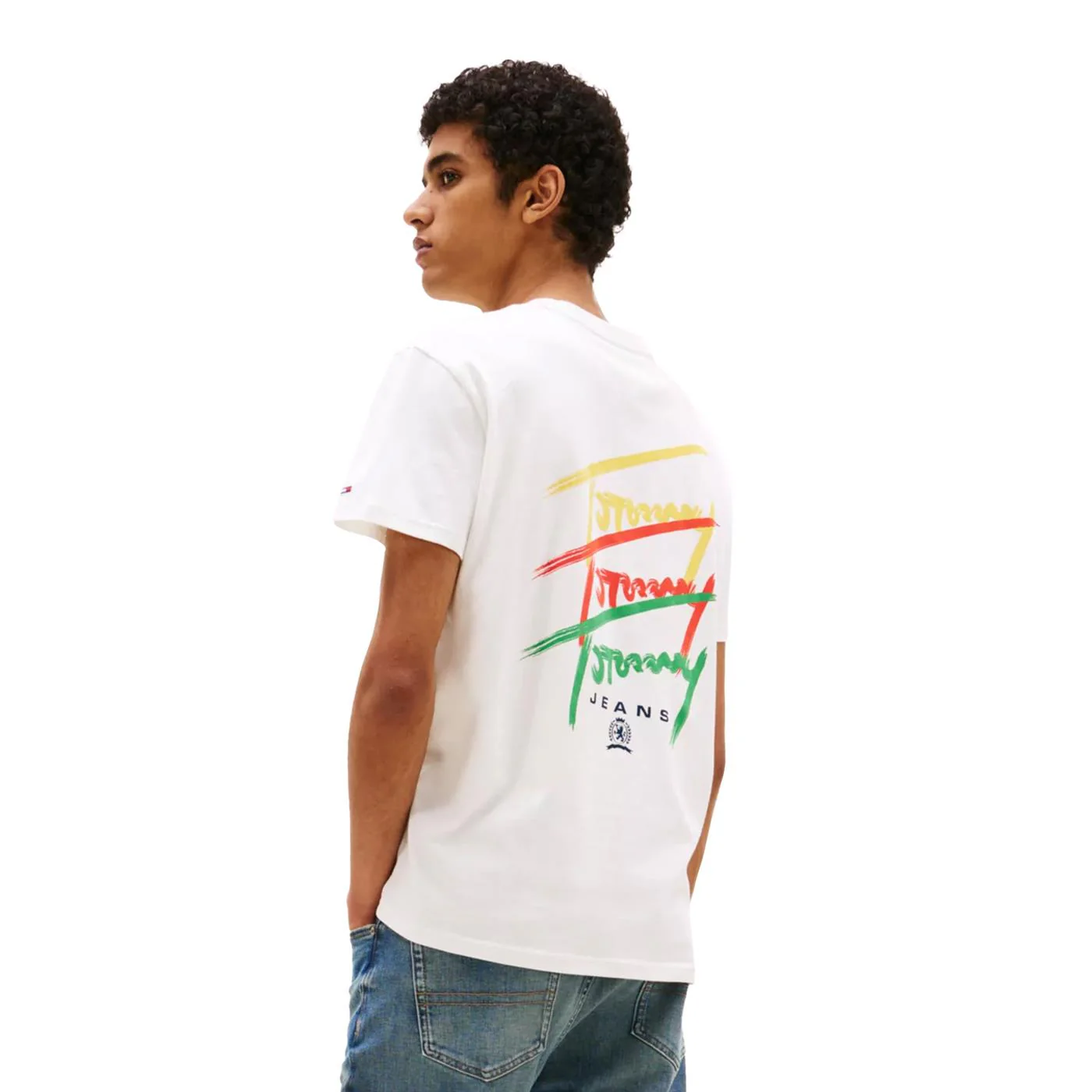 Tommy Jeans Regular Twisted Signature Tee Ecru - Image 2