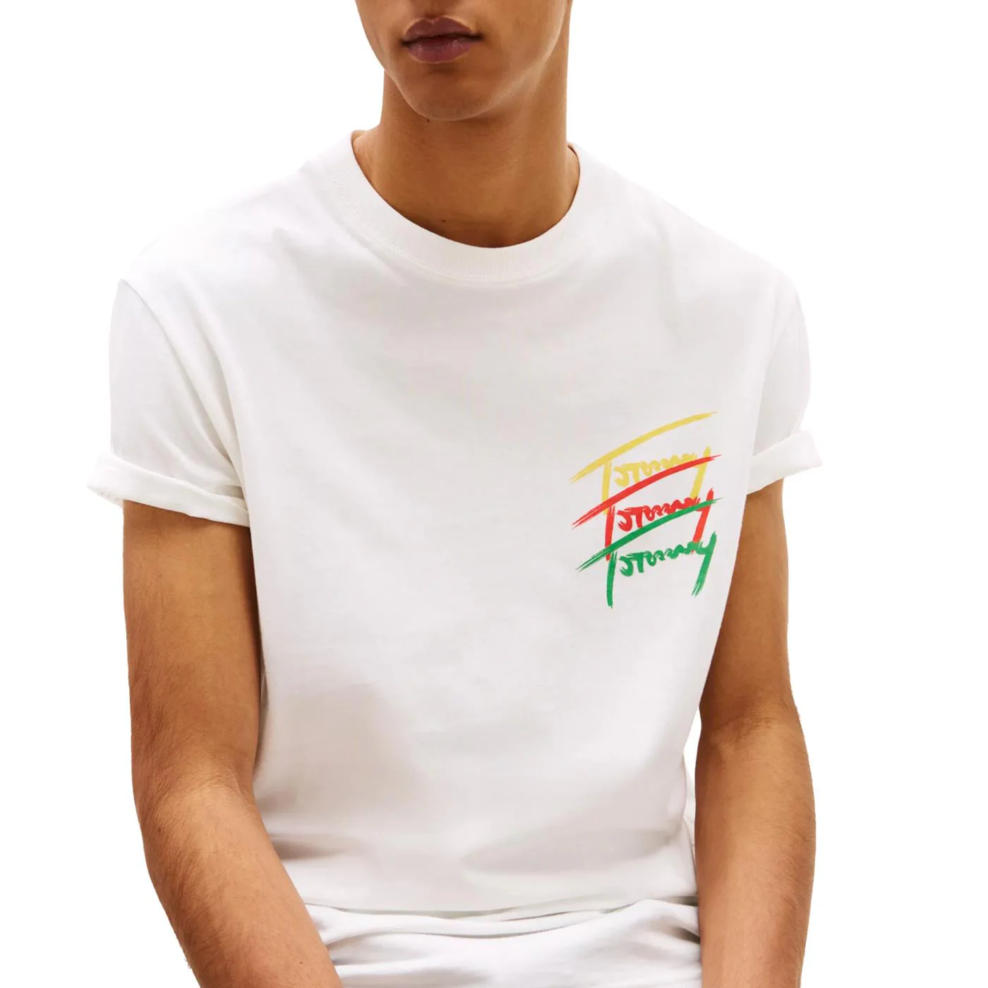 Tommy Jeans Regular Twisted Signature Tee Ecru - Image 3