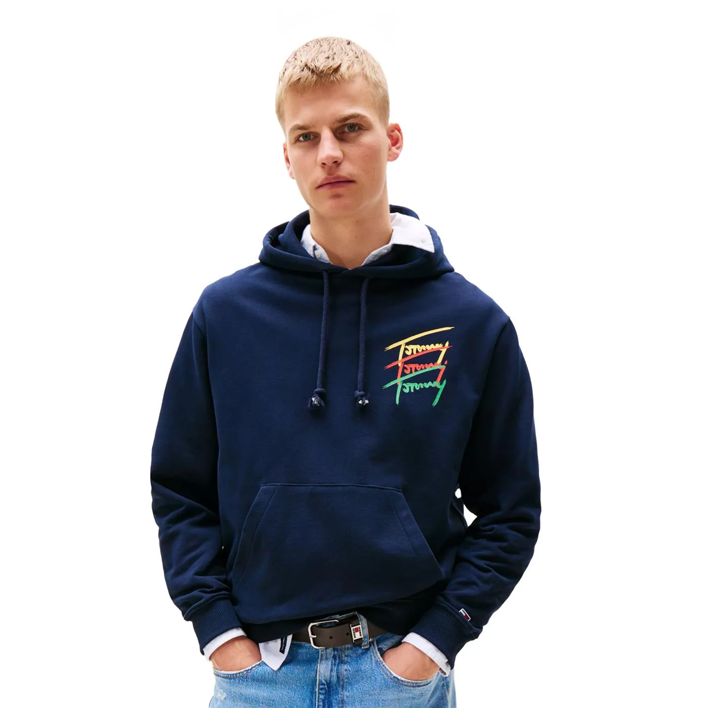 Tommy Jeans Relax 3 Color Signature Hoodie Dark Night Navy
