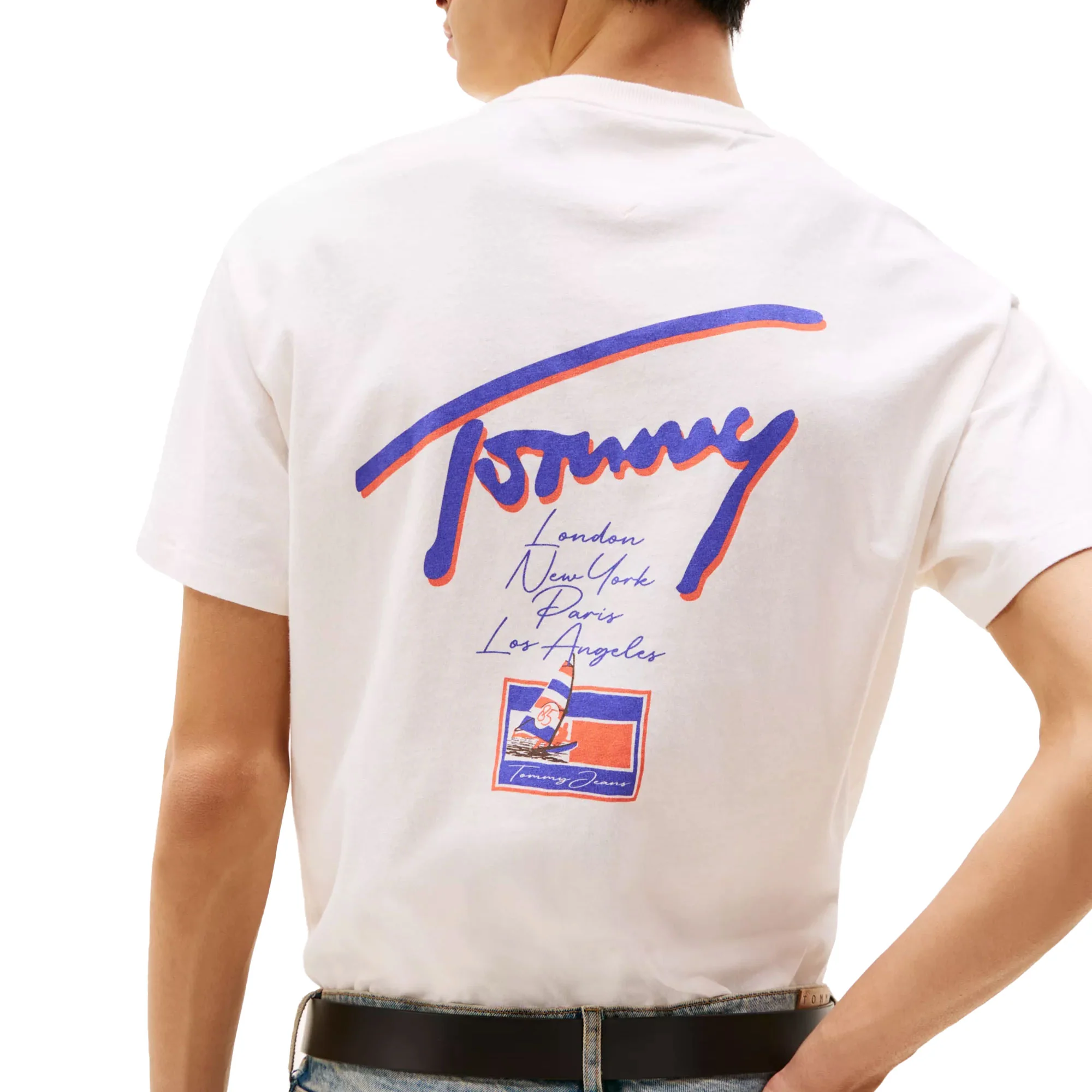 Tommy Jeans Relaxed Faded Graphic Logo Tee Ancient White - Image 2