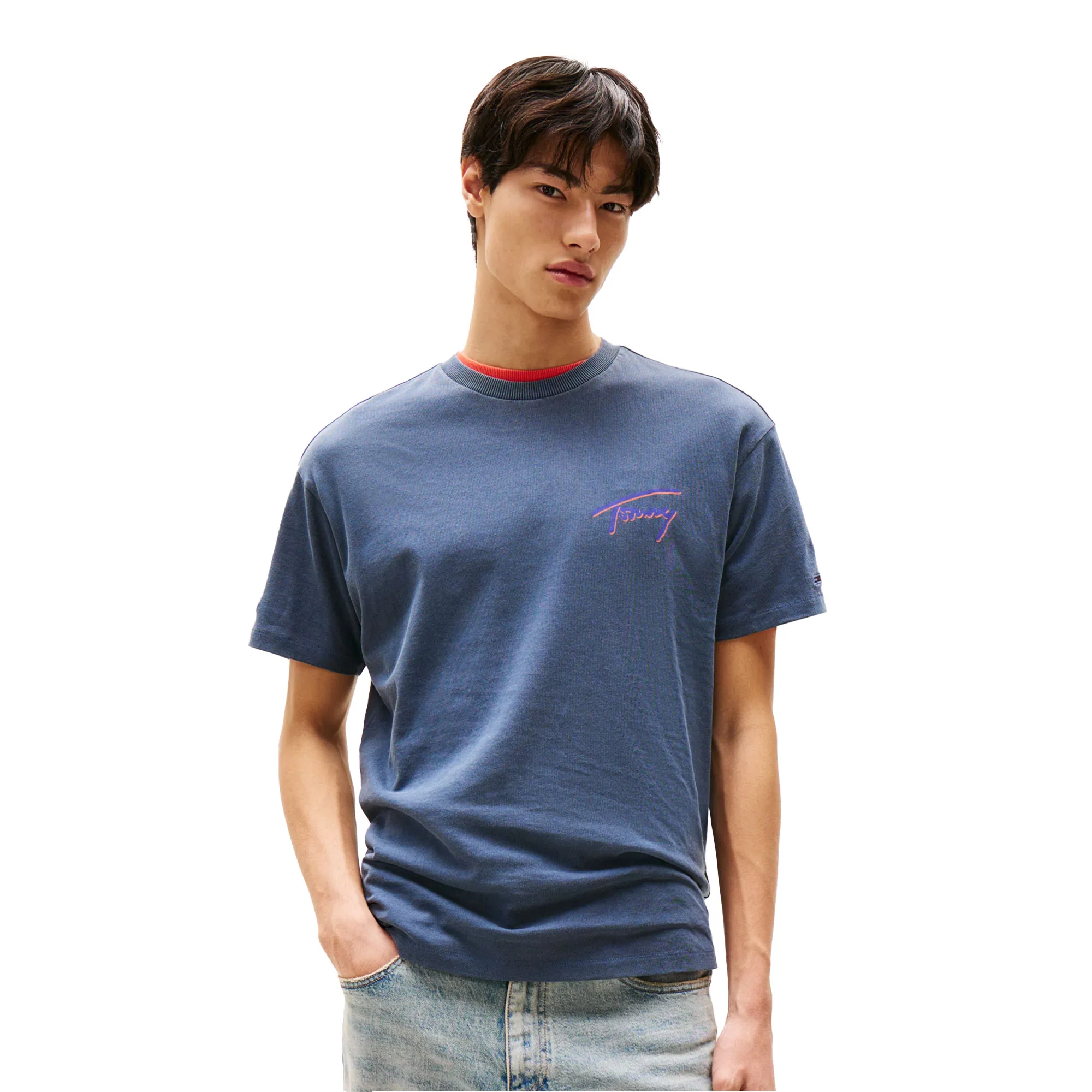 Tommy Jeans Relaxed Faded Graphic Logo Tee Dark Night Navy