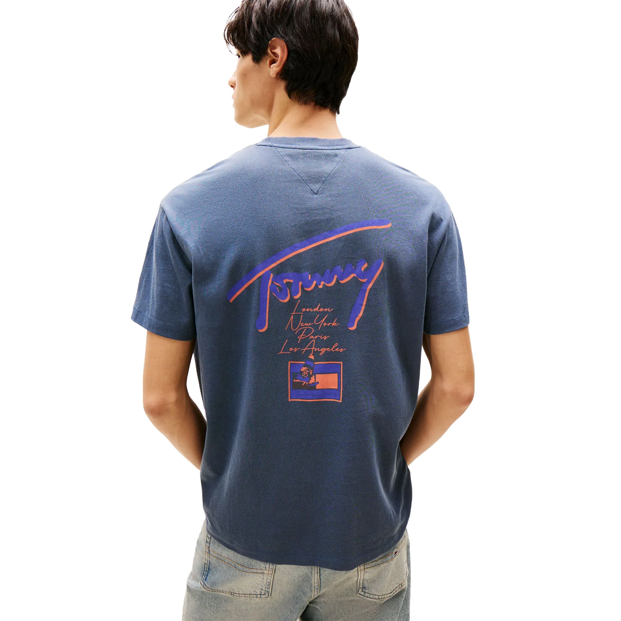 Tommy Jeans Relaxed Faded Graphic Logo Tee Dark Night Navy - Image 2