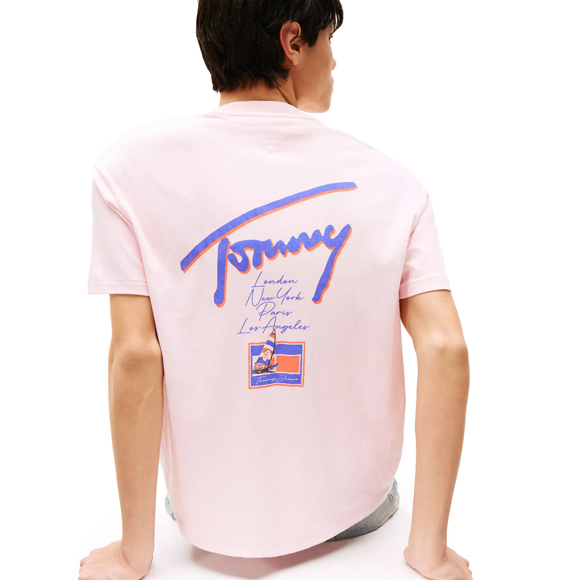 Tommy Jeans Relaxed Faded Graphic Logo Tee Precious Pink - Image 2