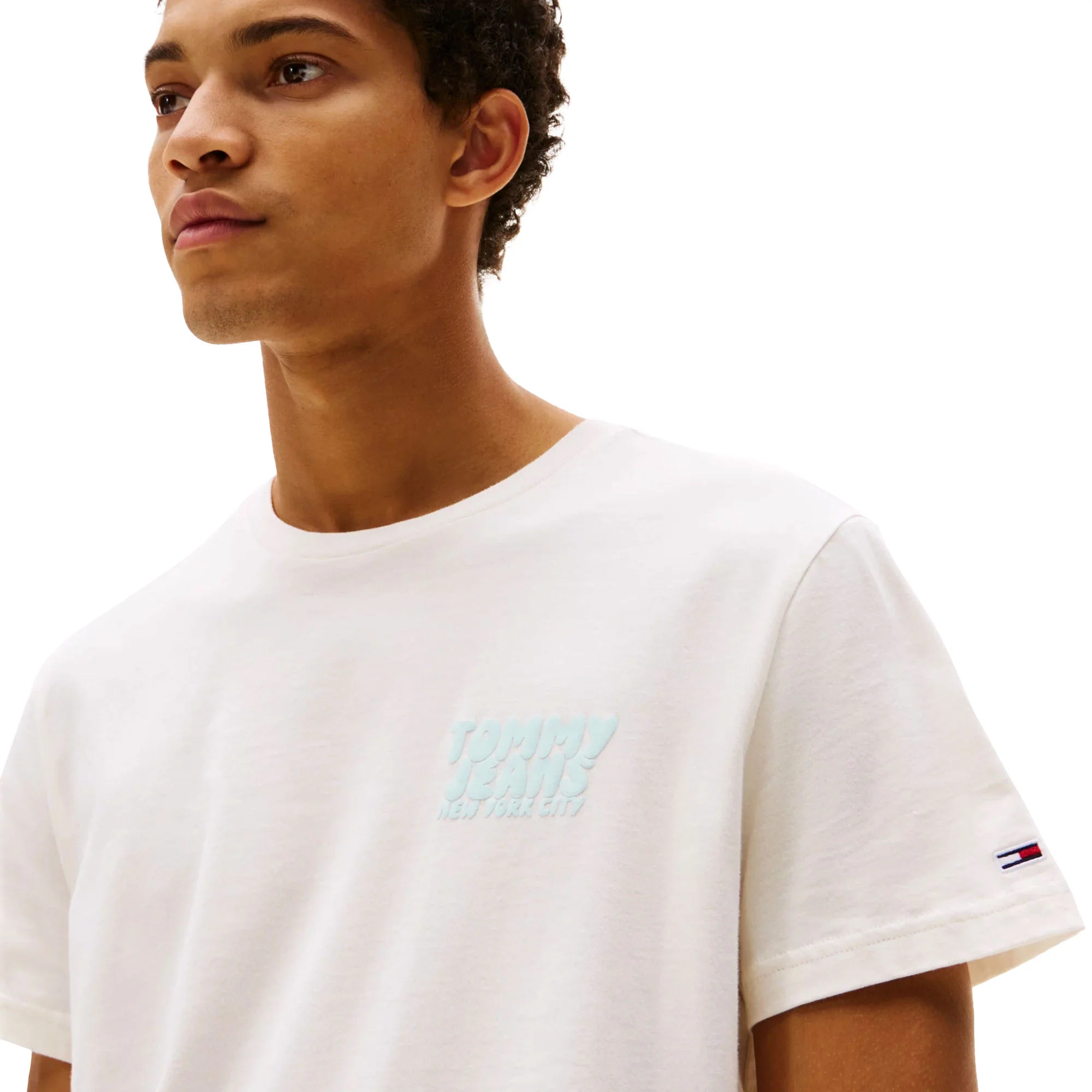Tommy Jeans Slim Bubble Print Tee Ancient White - Image 3