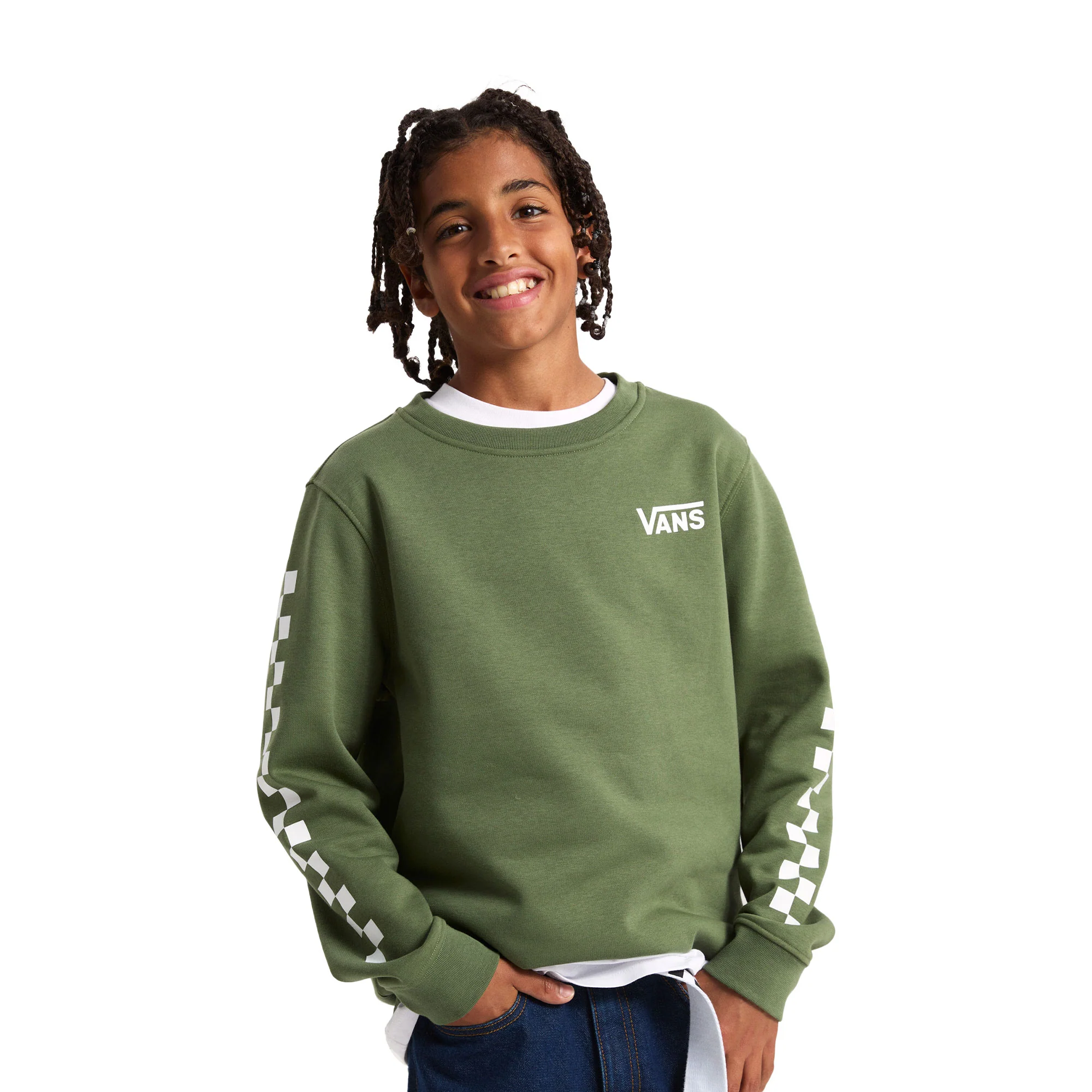 Vans Boys Exposition Check II Crew Pine Forest - Image 2