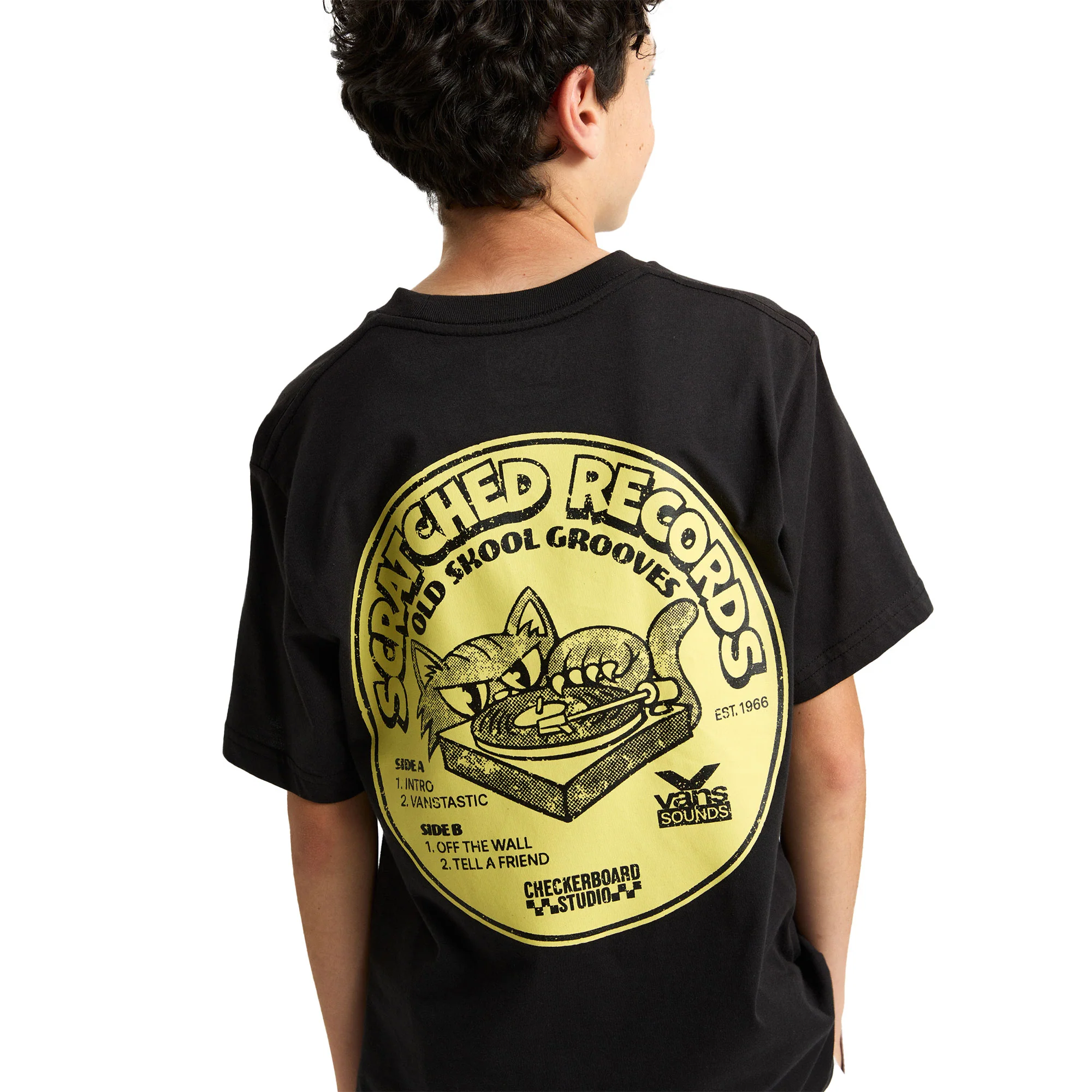 Vans Boys Scratched Records SS Tee Black - Image 3