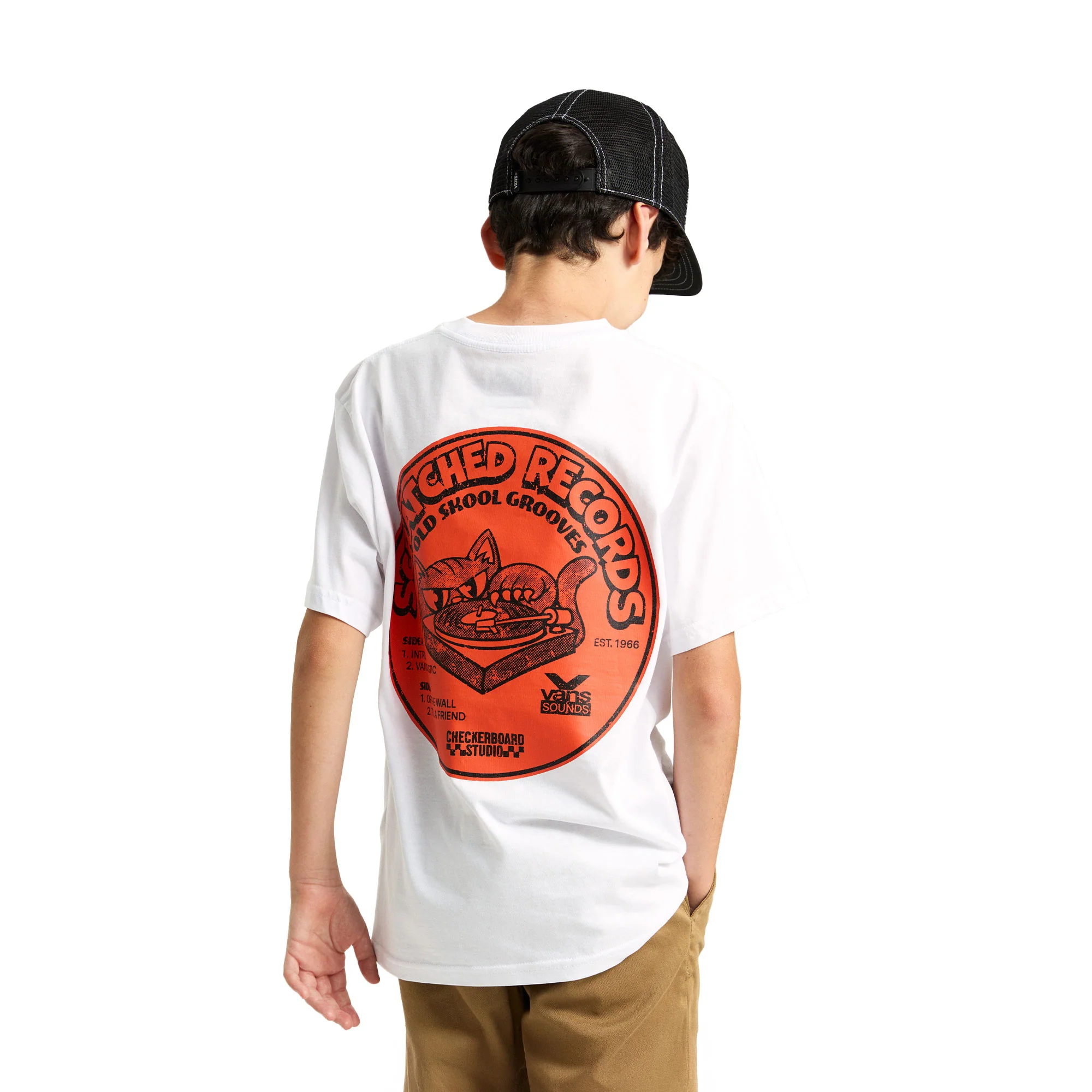 Vans Boys Scratched Records SS Tee White