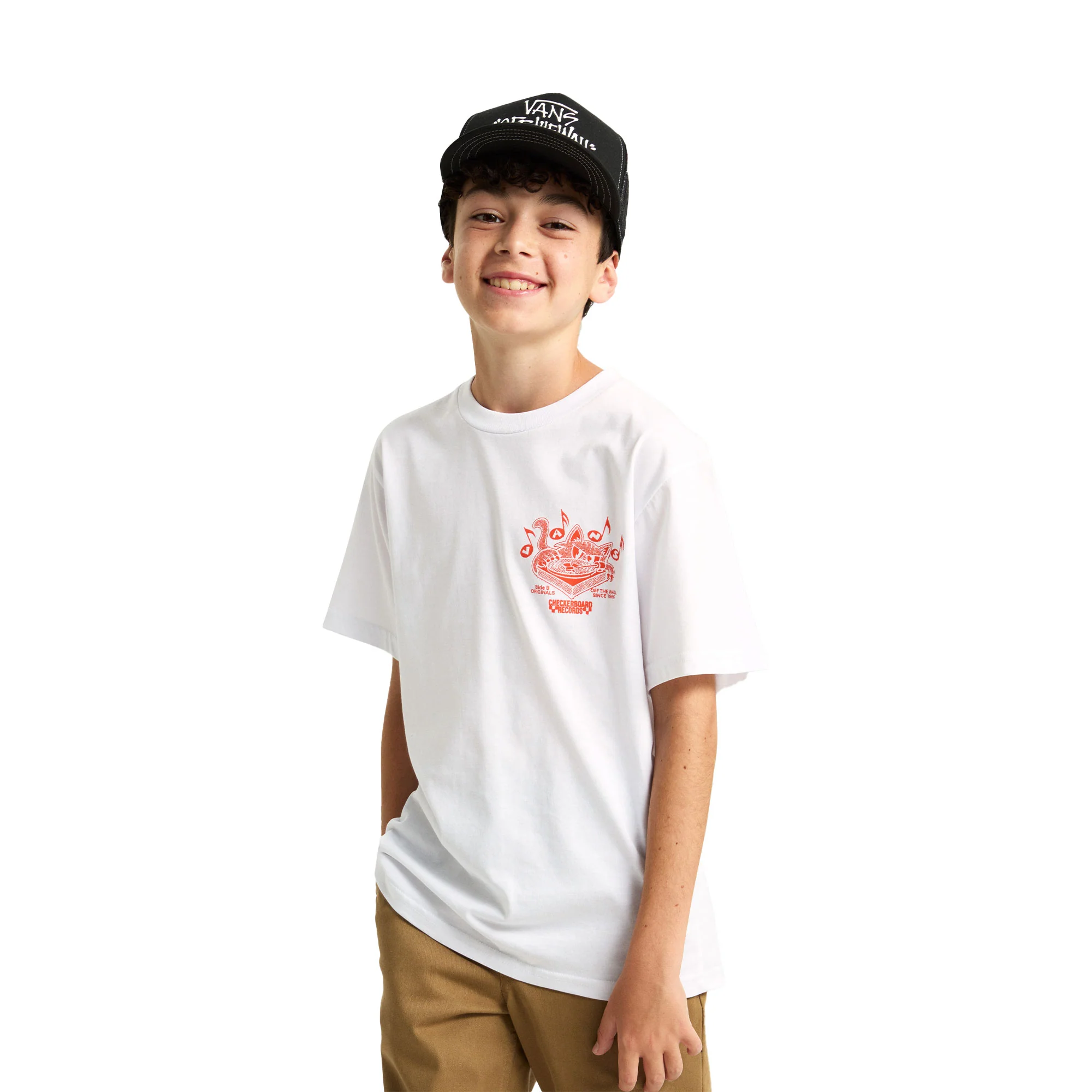 Vans Boys Scratched Records SS Tee White - Image 2