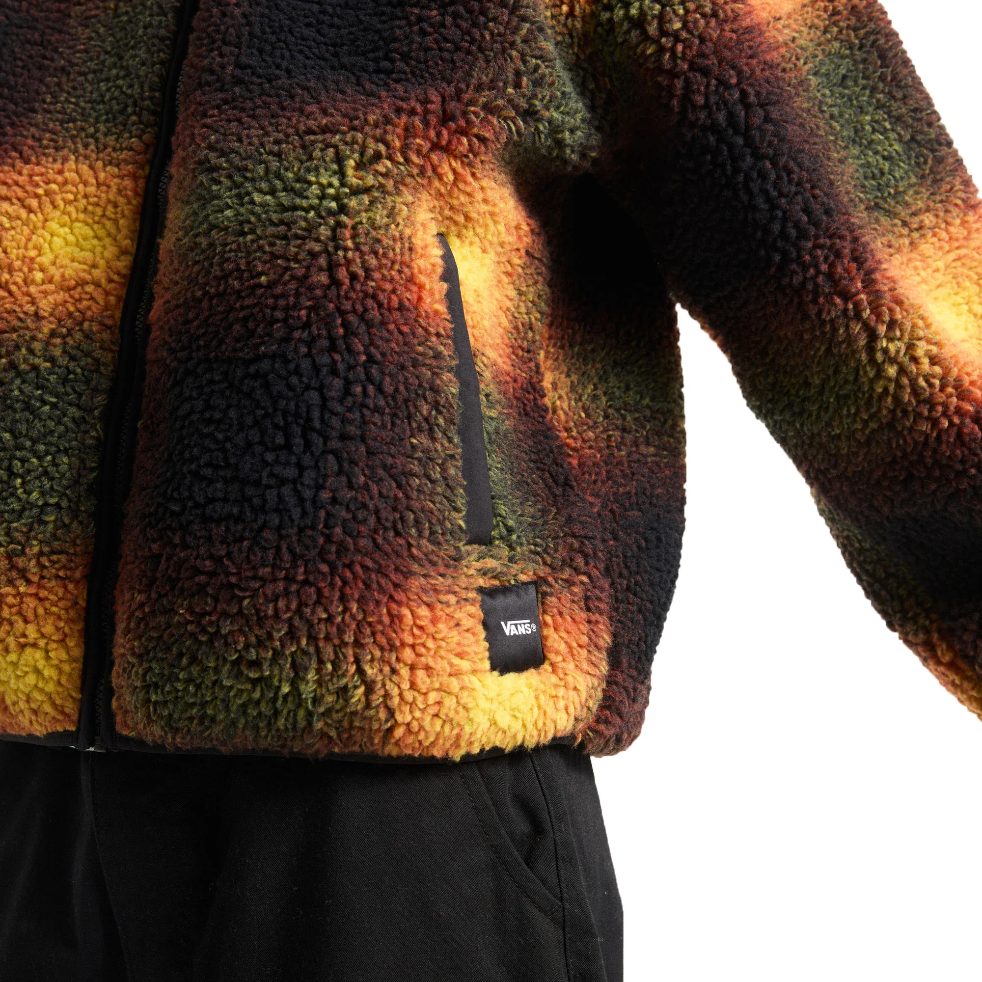 Vans Heights Sherpa Full-Zip Black/Herritage Mustard - Image 3