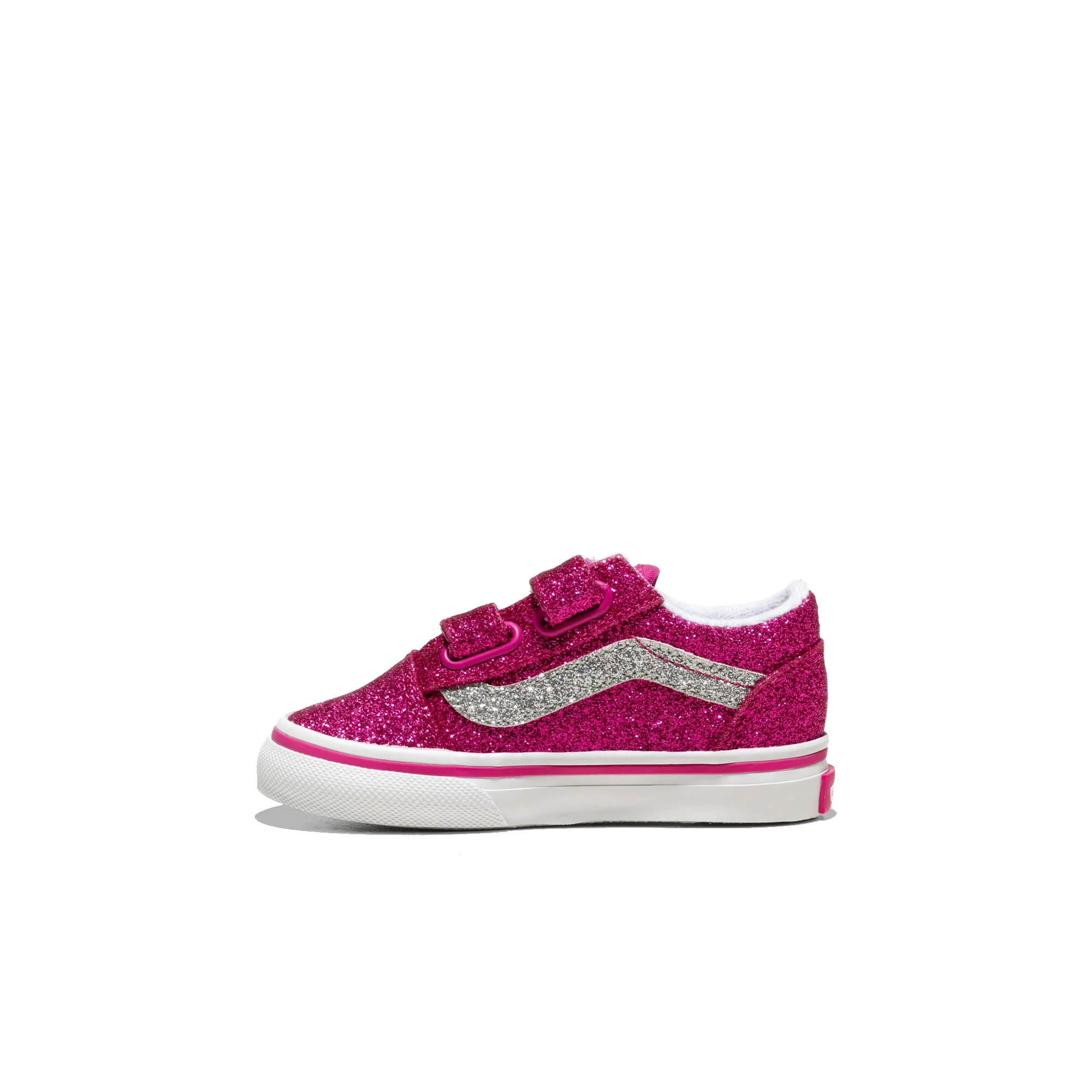 Vans Old Skool V Glitter Raspberry Rose - Image 3