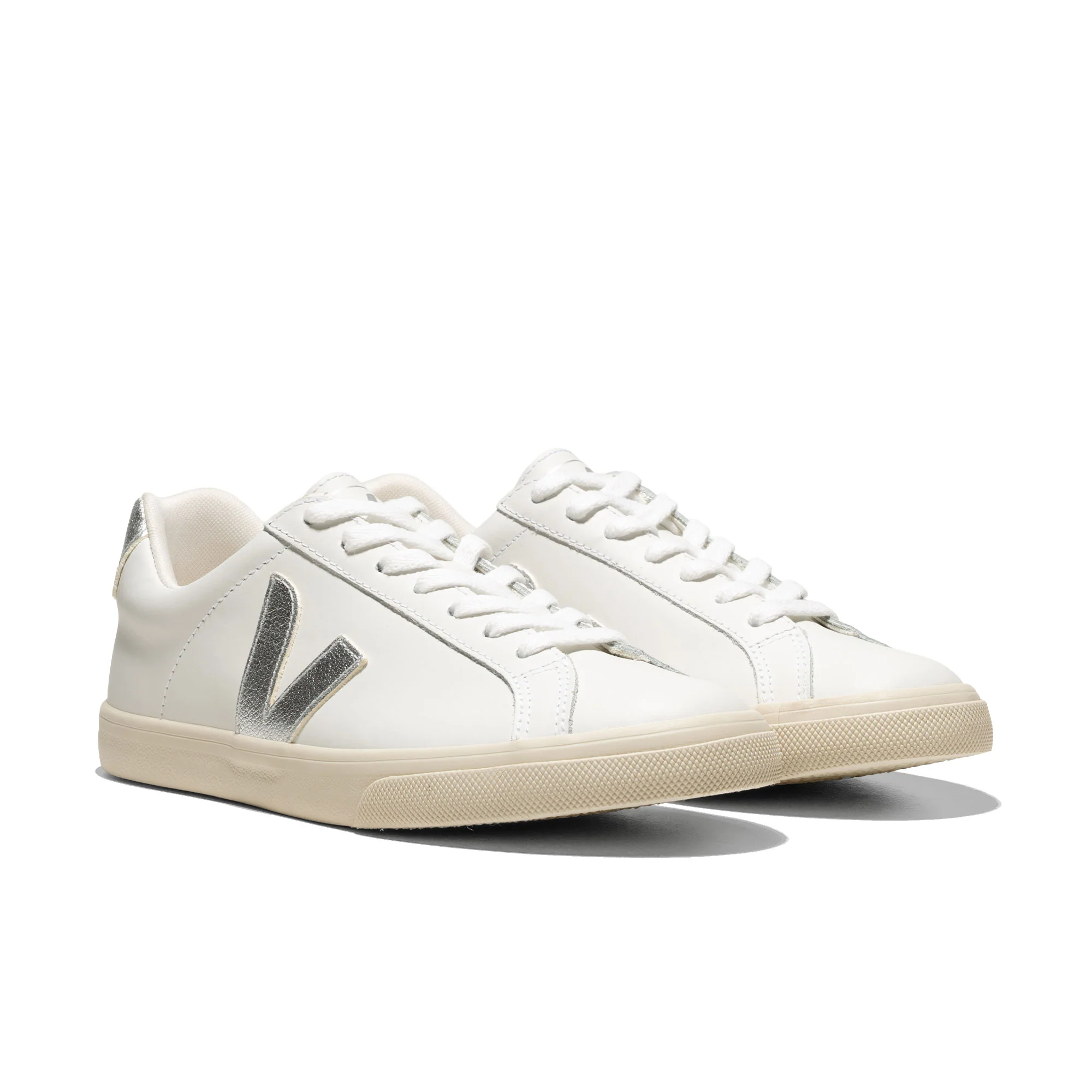 Veja Esplar Logo Leather White/Silver - Image 2