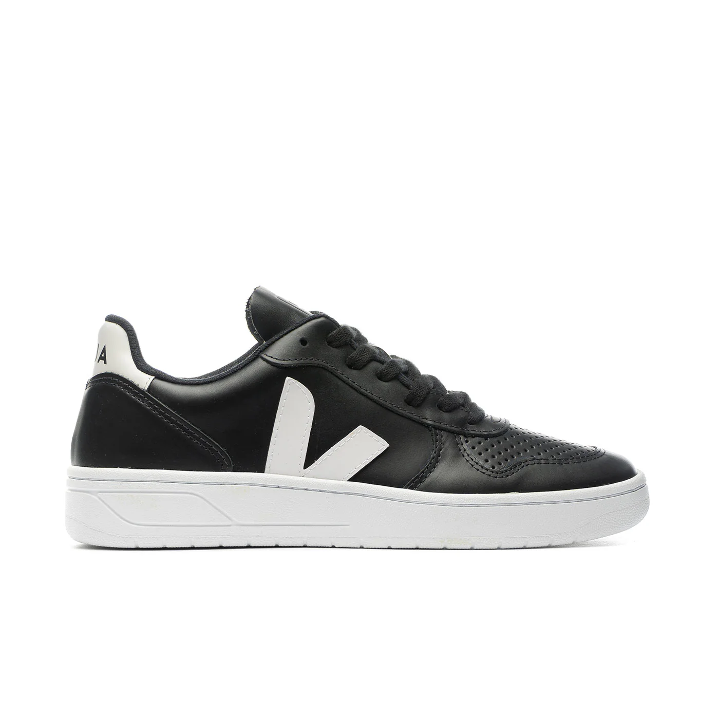 Veja V-10 Leather Black/White/White-Sole