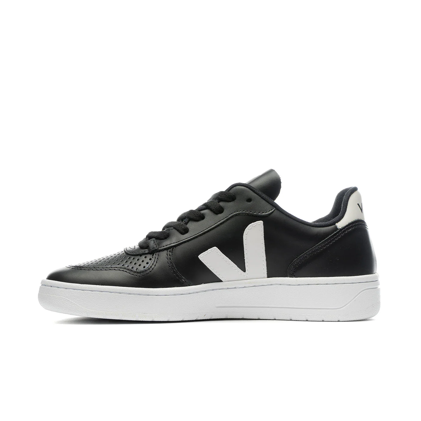 Veja V-10 Leather Black/White/White-Sole - Image 2