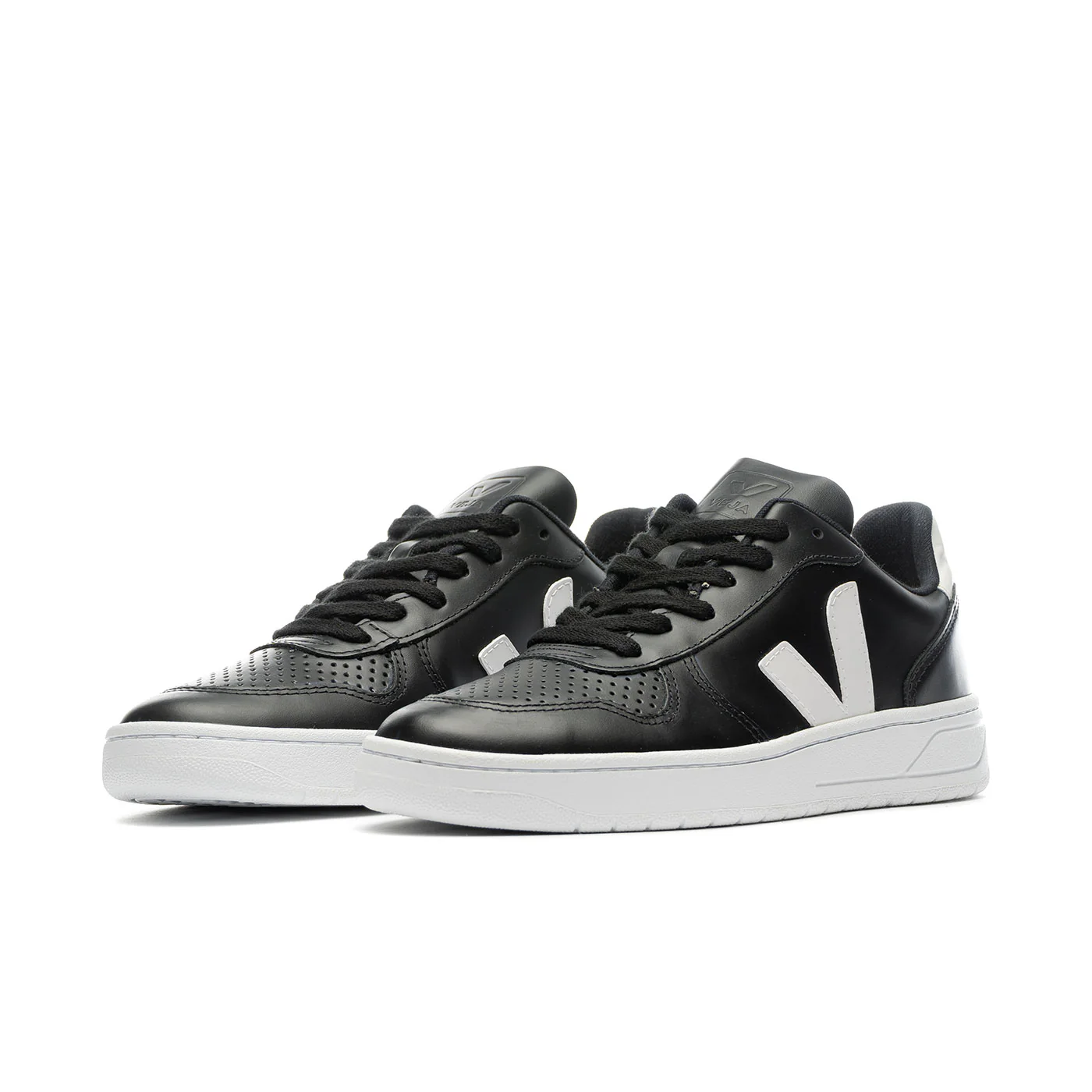 Veja V-10 Leather Black/White/White-Sole - Image 3