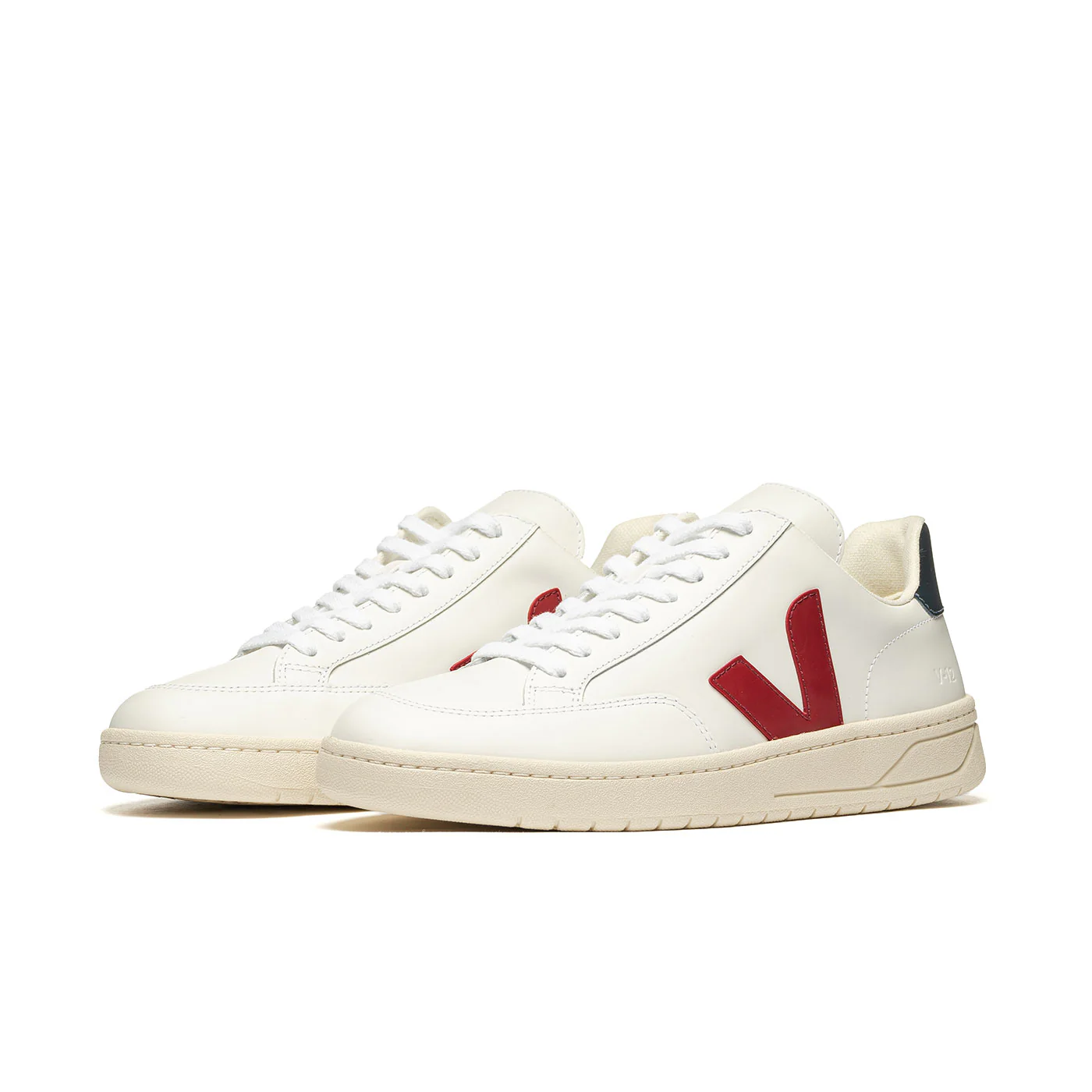 Veja V-12 Leather Extra White/Marsala-Nautico - Image 3