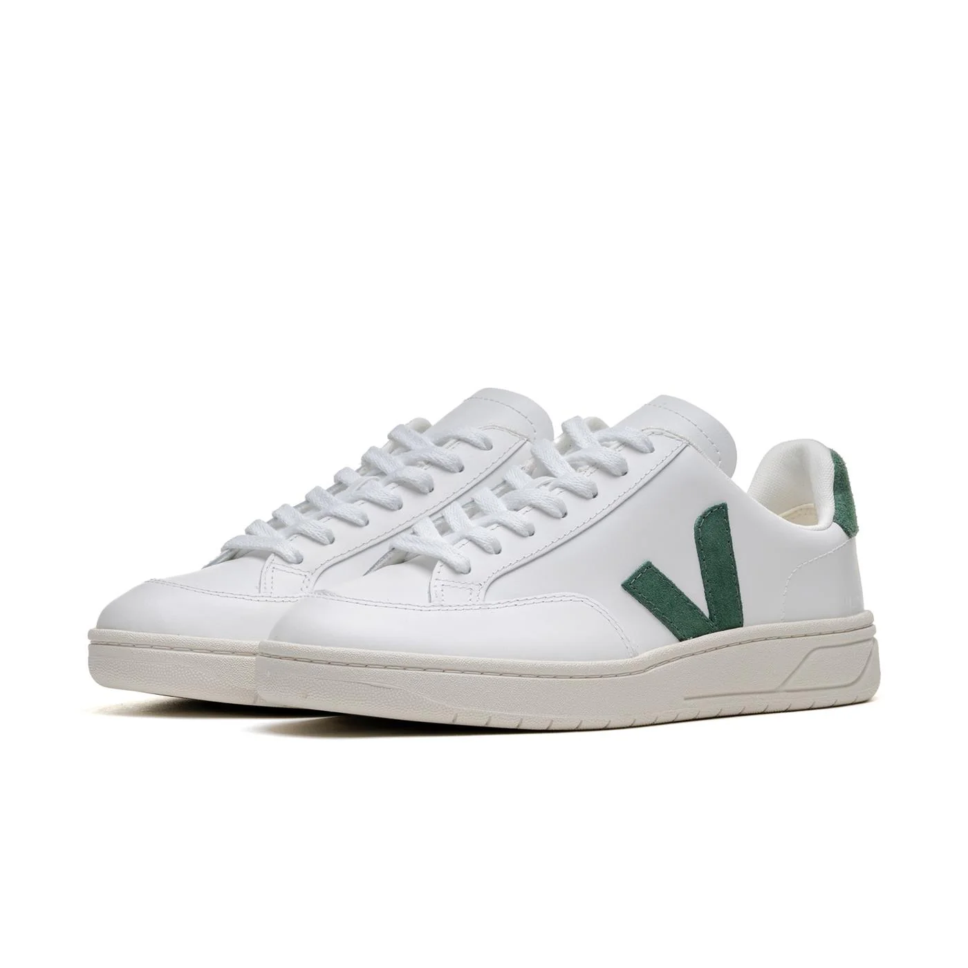 Veja V-12 Leather Extra-White/Cyprus - Image 3