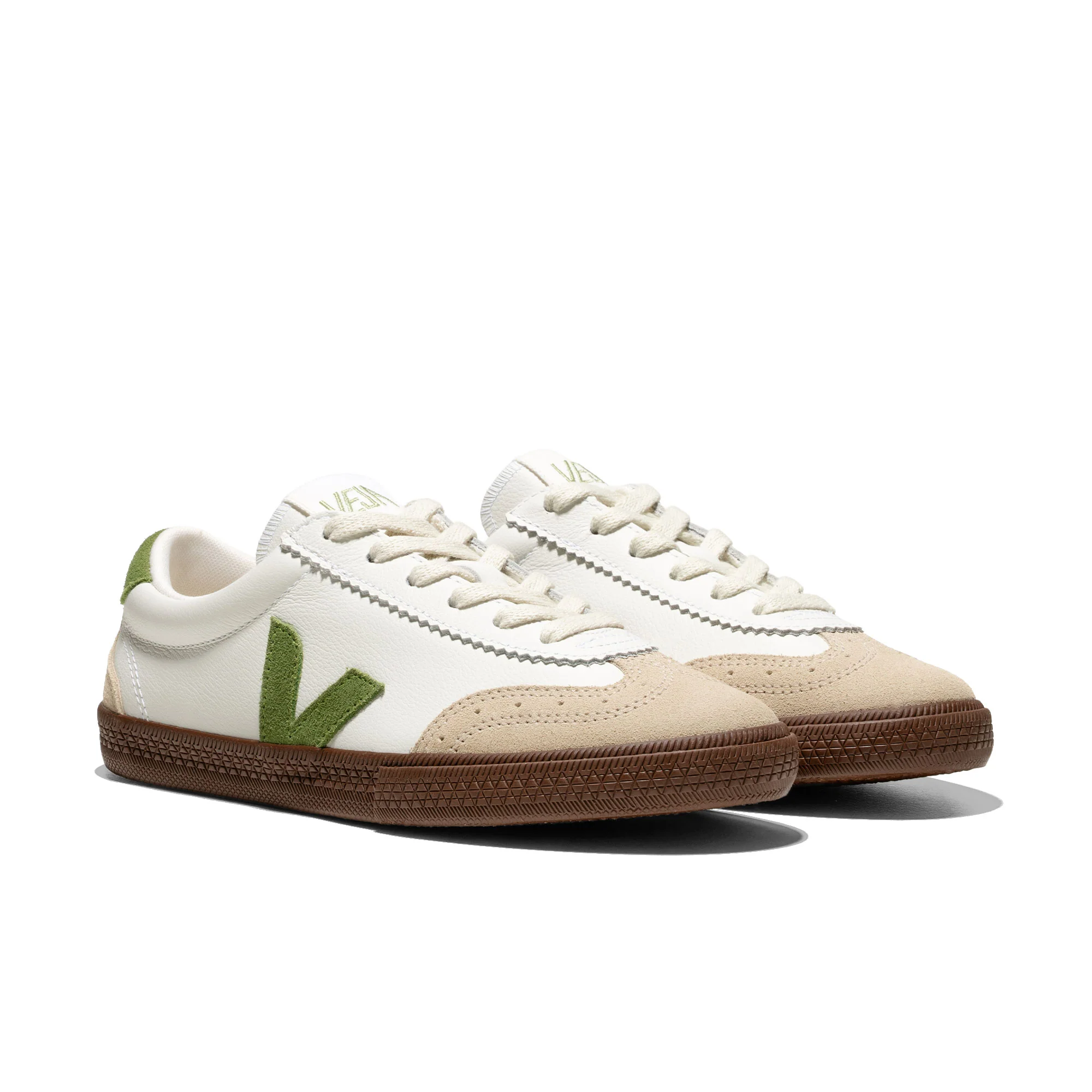 Veja Volley O.T. Leather White/Kiwi/Bark - Image 2