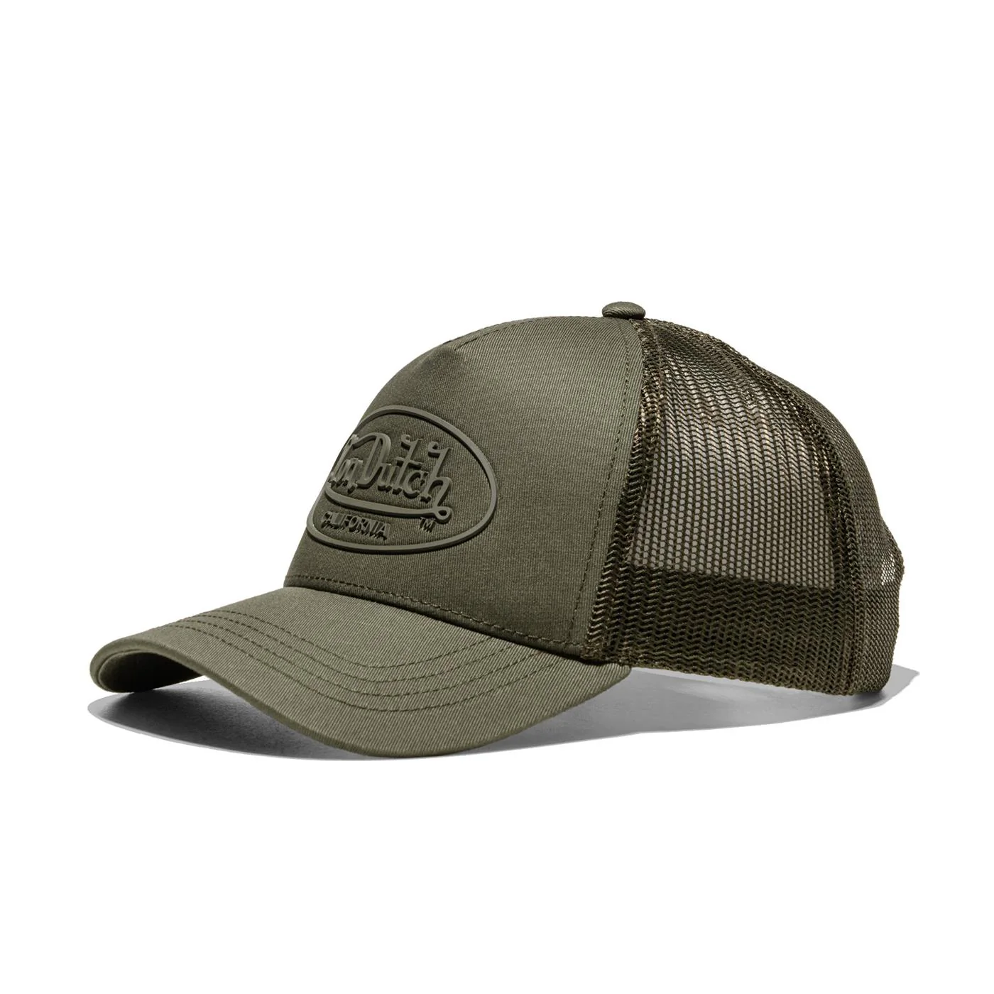 Von Dutch Logo Trucker Cap Olive Green - Image 2